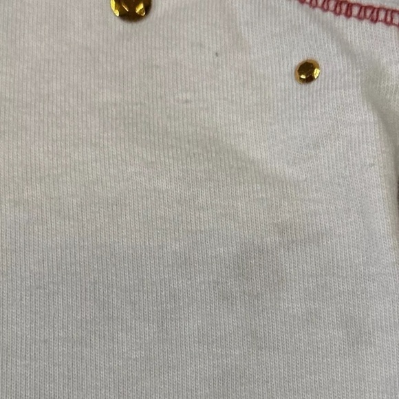 Disney Cruise Line Women’s Beaded Nautical Shirt Blue White Stripe Mickey Sz Med - Picture 6 of 6